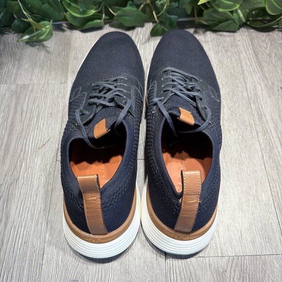 Wolf & Shepherd Swiftknit Derby Navy Blue White Knit Shoes Mens Size 14 main image 5